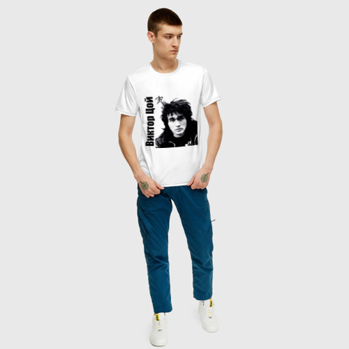 Мужская футболка с принтом Виктор Цой – группа Кино, вид сбоку #3