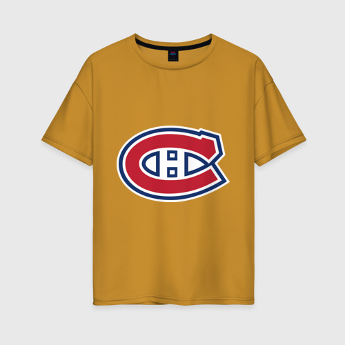 Женская футболка oversize с принтом Montreal Canadiens, вид спереди #2