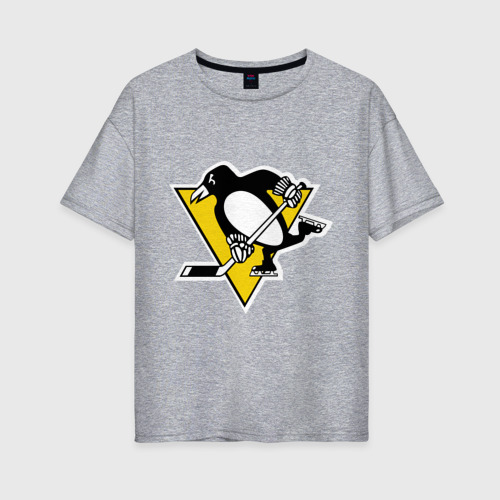 Женская футболка oversize с принтом Pittsburgh Penguins Malkin 71, вид спереди #2