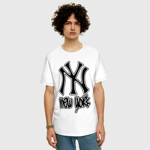 Футболка oversize с принтом New York (Нью Йорк), фото на моделе #1