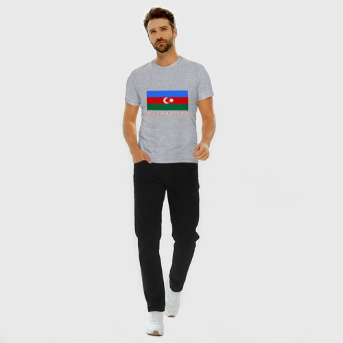 Мужская футболка премиум с принтом Азербайджан, вид сбоку #3
