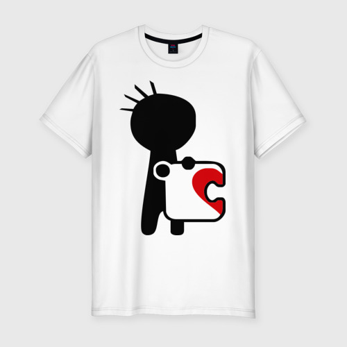 Мужская футболка премиум с принтом Сердце на двоих (мужская), вид спереди #2