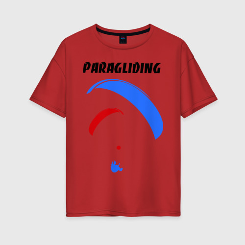 Женская футболка oversize с принтом Paragliding, вид спереди #2