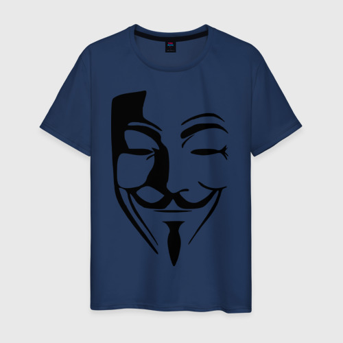 Мужская футболка с принтом Вендетта маска, вид спереди #2