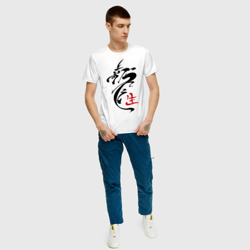 Мужская футболка с принтом Иероглиф дракон, вид сбоку #3