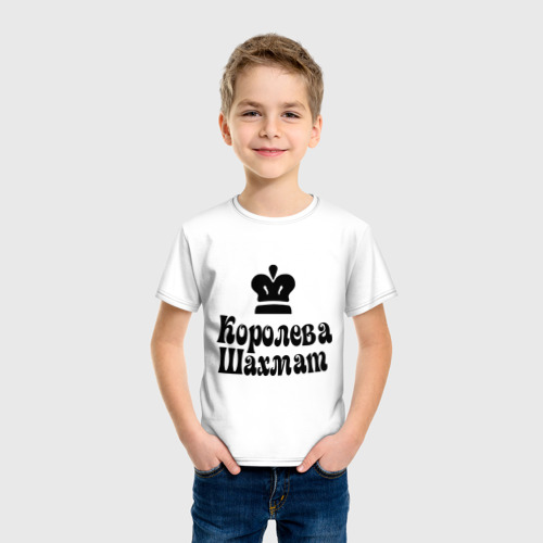Детская футболка с принтом Королева шахмат, фото на моделе #1