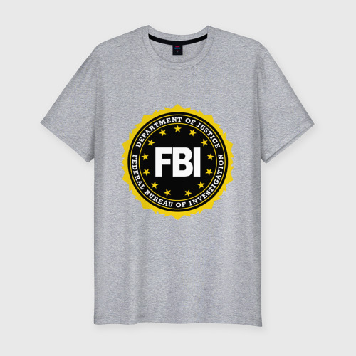 Мужская футболка премиум с принтом FBI, вид спереди #2