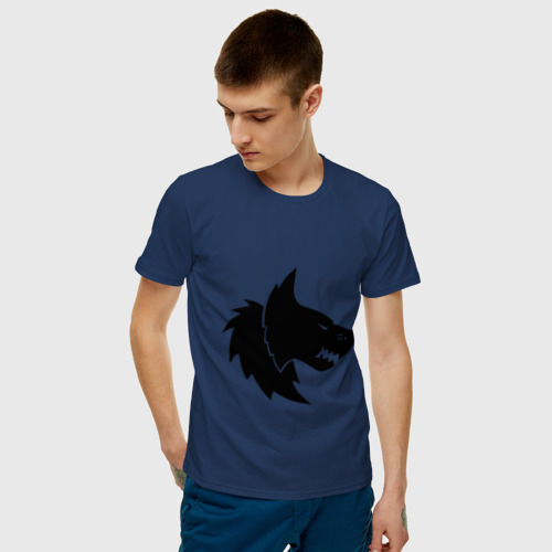 Мужская футболка с принтом Космические Волки (Space Wolves), фото на моделе #1