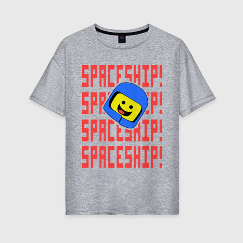 Женская футболка oversize с принтом Spaceship, вид спереди #2