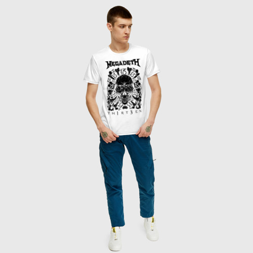 Мужская футболка с принтом Megadeth thirteen, вид сбоку #3