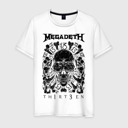 Мужская футболка с принтом Megadeth thirteen, вид спереди #2