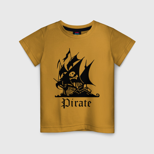 Детская футболка с принтом Пират, вид спереди #2