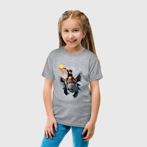 Детская футболка с принтом Как приручить дракона, вид сбоку #3