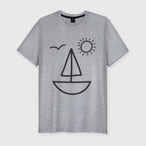 Мужская футболка премиум с принтом Настроение - море, вид спереди #2