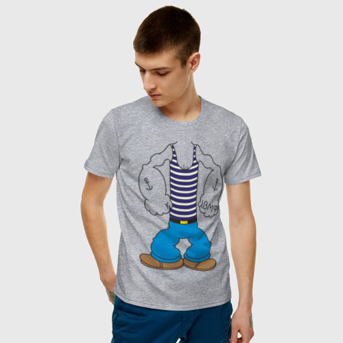 Мужская футболка с принтом Костюм морячка, фото на моделе #1