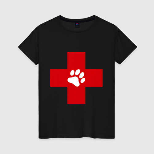 Женская футболка с принтом Ветеринар, вид спереди #2