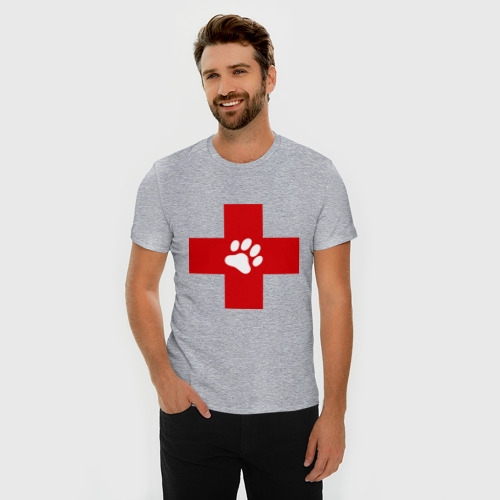 Мужская футболка премиум с принтом Ветеринар, фото на моделе #1