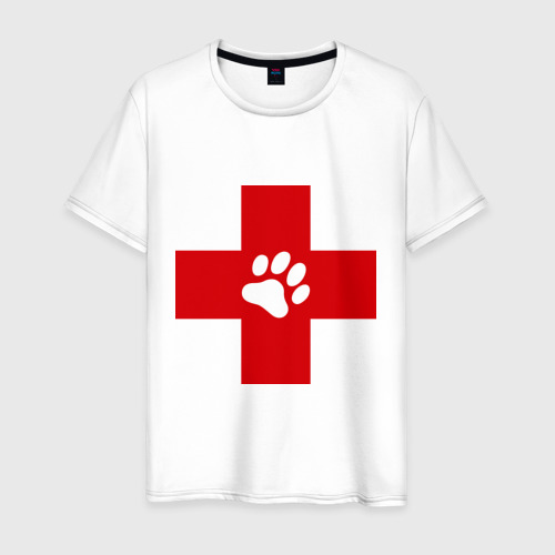 Мужская футболка с принтом Ветеринар, вид спереди #2