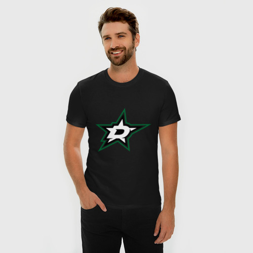 Мужская футболка премиум с принтом HC Dallas Stars, фото на моделе #1