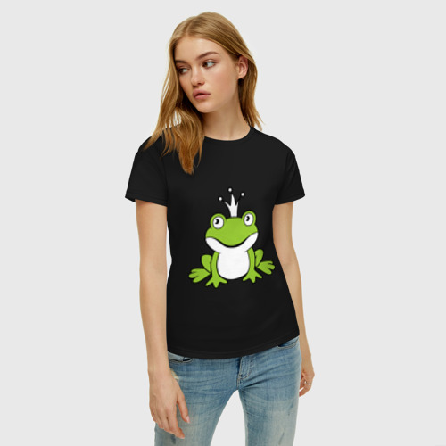 Женская футболка с принтом Царица лягушечка, фото на моделе #1