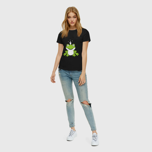 Женская футболка с принтом Царица лягушечка, вид сбоку #3