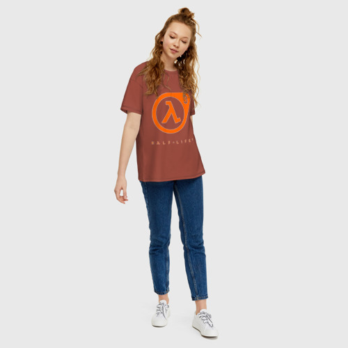 Женская футболка oversize с принтом Half - life 3, вид сбоку #3