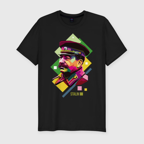 Мужская футболка премиум с принтом Сталин, вид спереди #2