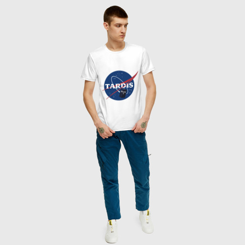 Мужская футболка с принтом Tardis NASA, вид сбоку #3