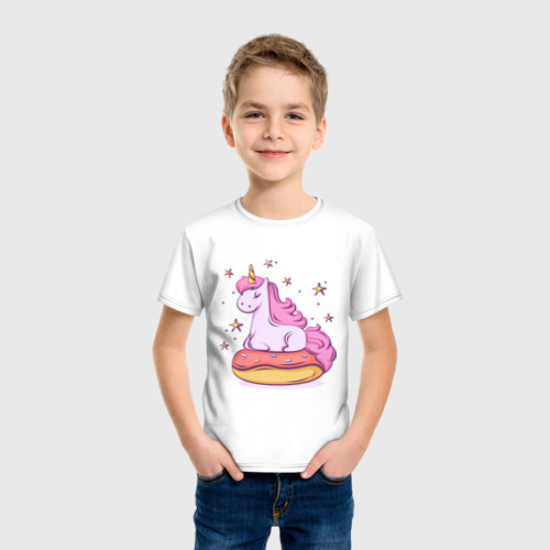 Детская футболка с принтом Единорог, фото на моделе #1