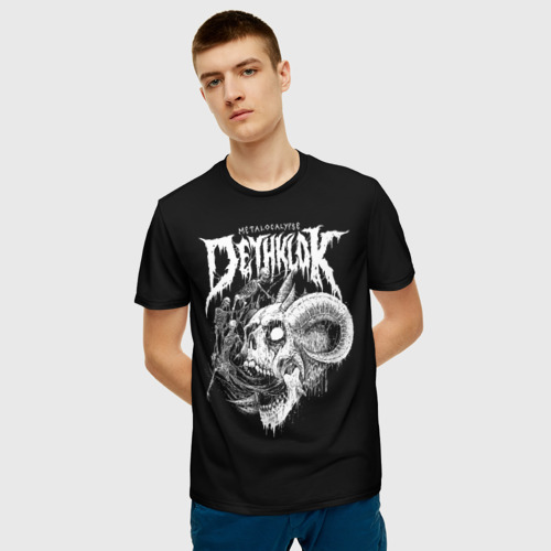 Мужская 3D футболка с принтом Metalocalypse (Dethklok) 1, фото на моделе #1