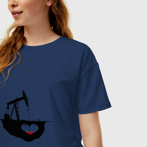 Женская футболка oversize с принтом Сердце земли, фото на моделе #1
