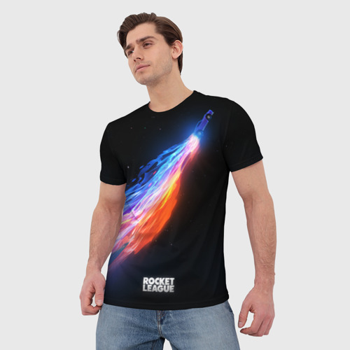 Мужская 3D футболка с принтом Rocket League, фото на моделе #1