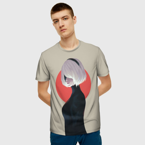 Мужская 3D футболка с принтом Nier Automata, фото на моделе #1