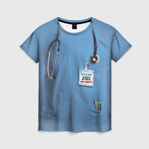 Женская 3D футболка Костюм врача