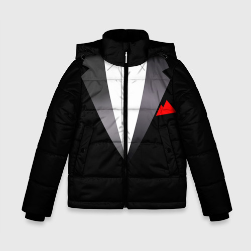 Зимняя куртка для мальчиков 3D с принтом Смокинг, вид спереди #2