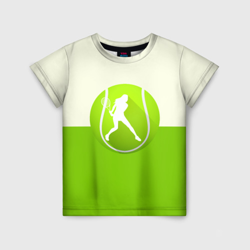 Детская 3D футболка с принтом Теннис, вид спереди #2