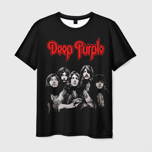 Мужская 3D футболка с принтом Deep Purple, вид спереди #2
