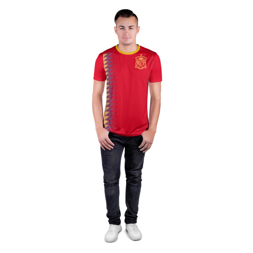 Мужская футболка 3D спортивная с принтом Испания ЧМ 2018, вид сбоку #3
