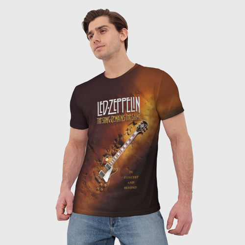 Мужская 3D футболка с принтом Led Zeppelin, вид сбоку #3