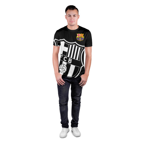 Мужская футболка 3D спортивная с принтом Барселона, вид сбоку #3