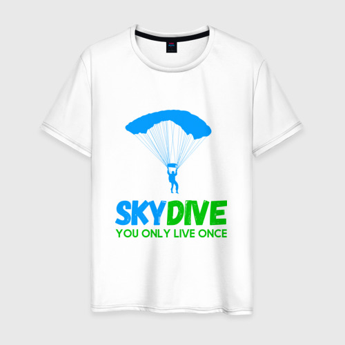Мужская футболка с принтом Skydive, вид спереди #2