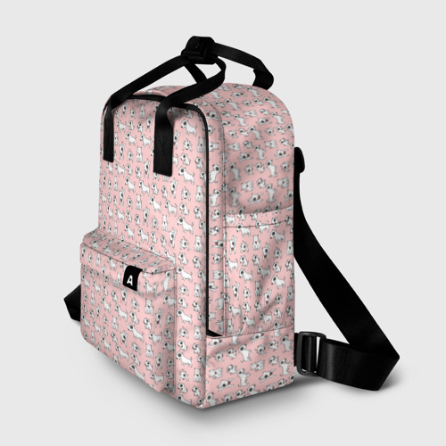 Женский рюкзак 3D с принтом Бультерьерчики, фото на моделе #1