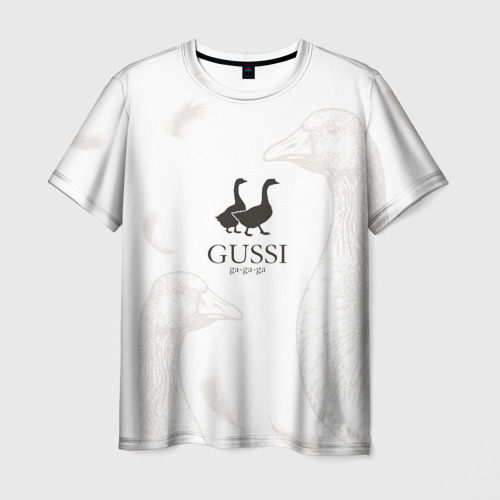 Мужская 3D футболка с принтом GUSSI ga-ga-ga, вид спереди #2