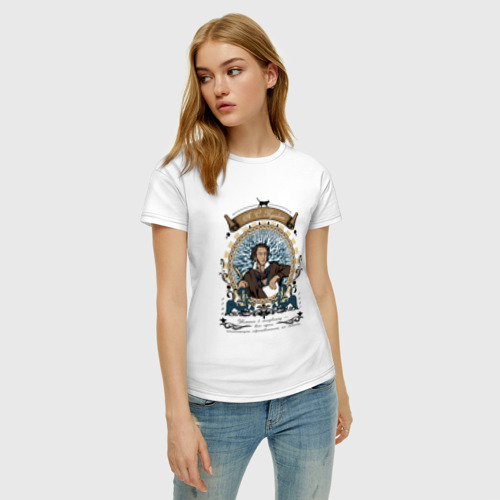 Женская футболка с принтом АС Пушкин, фото на моделе #1