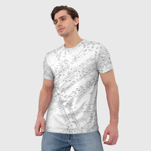 Мужская 3D футболка с принтом Топография01, вид сбоку #3