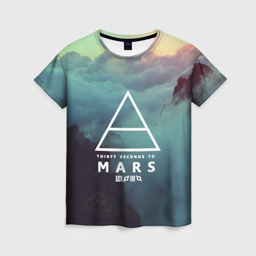 Женская 3D футболка с принтом 30 Seconds to Mars, вид спереди #2