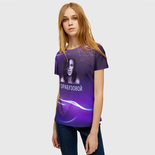 Женская 3D футболка с принтом Ольга Бузова, фото на моделе #1