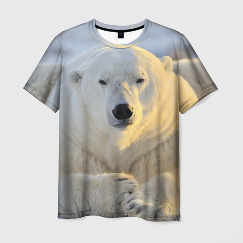 Мужская 3D футболка с принтом Медведь, вид спереди #2