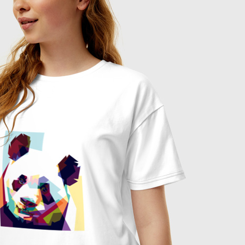 Женская футболка oversize с принтом Панда, фото на моделе #1