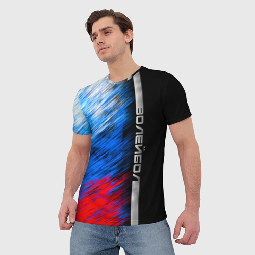 Мужская 3D футболка с принтом Волейбол, фото на моделе #1